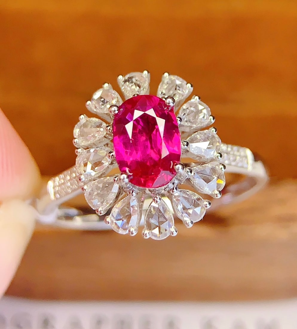 18K Gold Natural Unheated Ruby Ring - 3