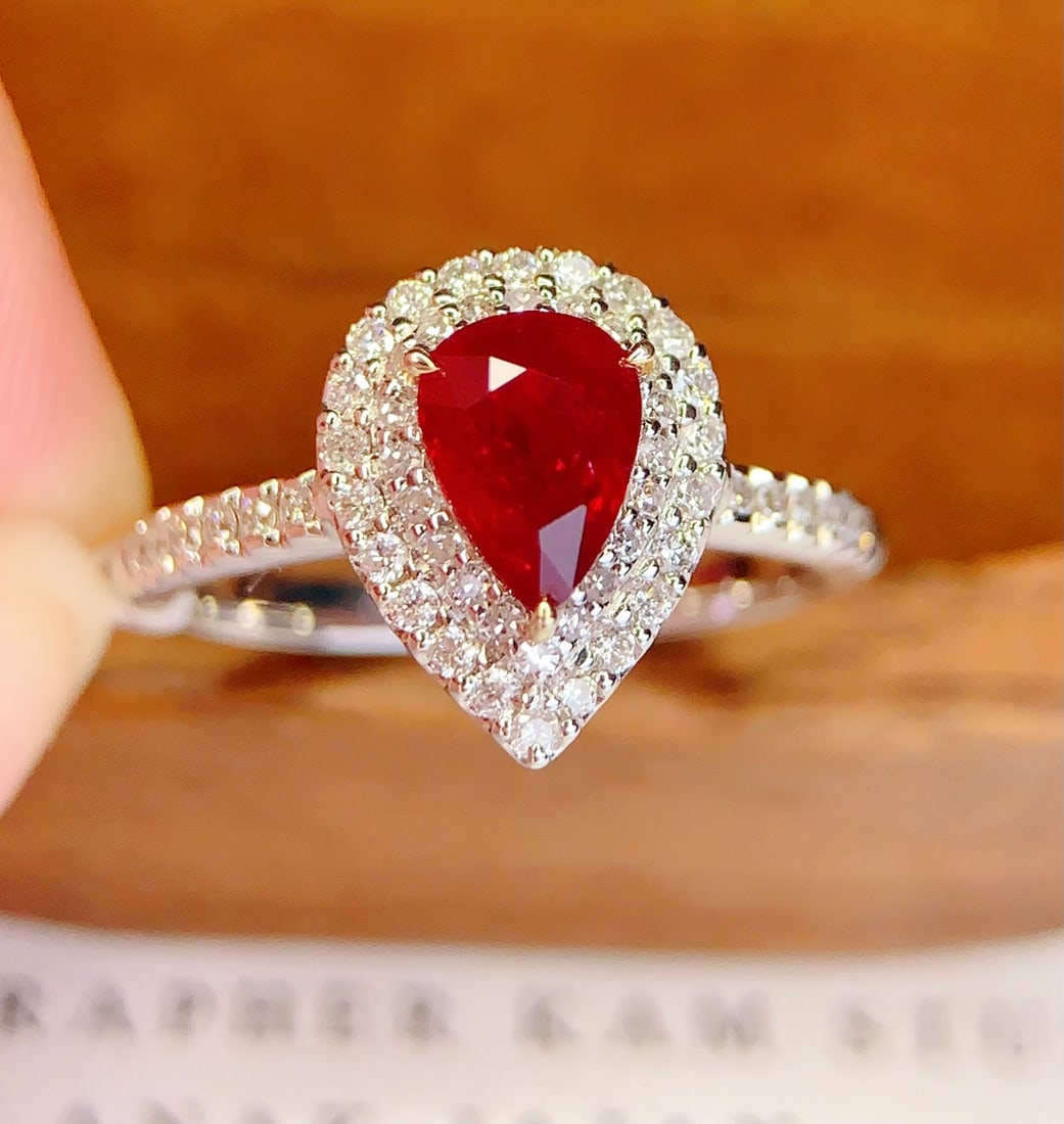18K Gold Natural Unheated Ruby Ring - 2