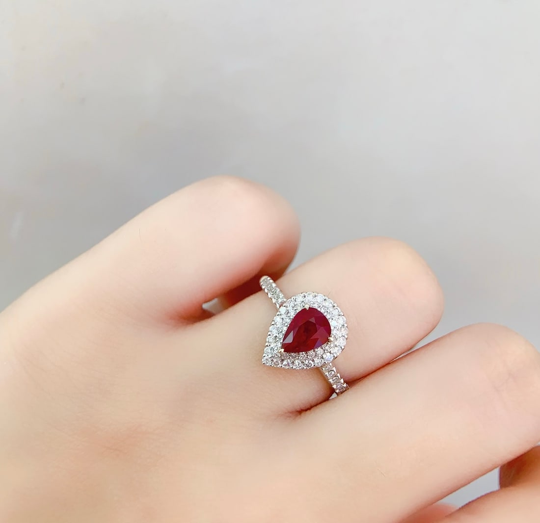 18K Gold Natural Unheated Ruby Ring - 6
