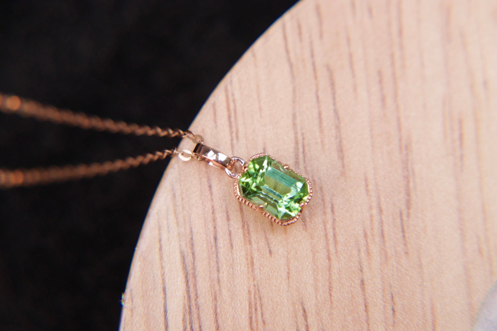 18K Gold Natural Tourmaline Pendant - 6