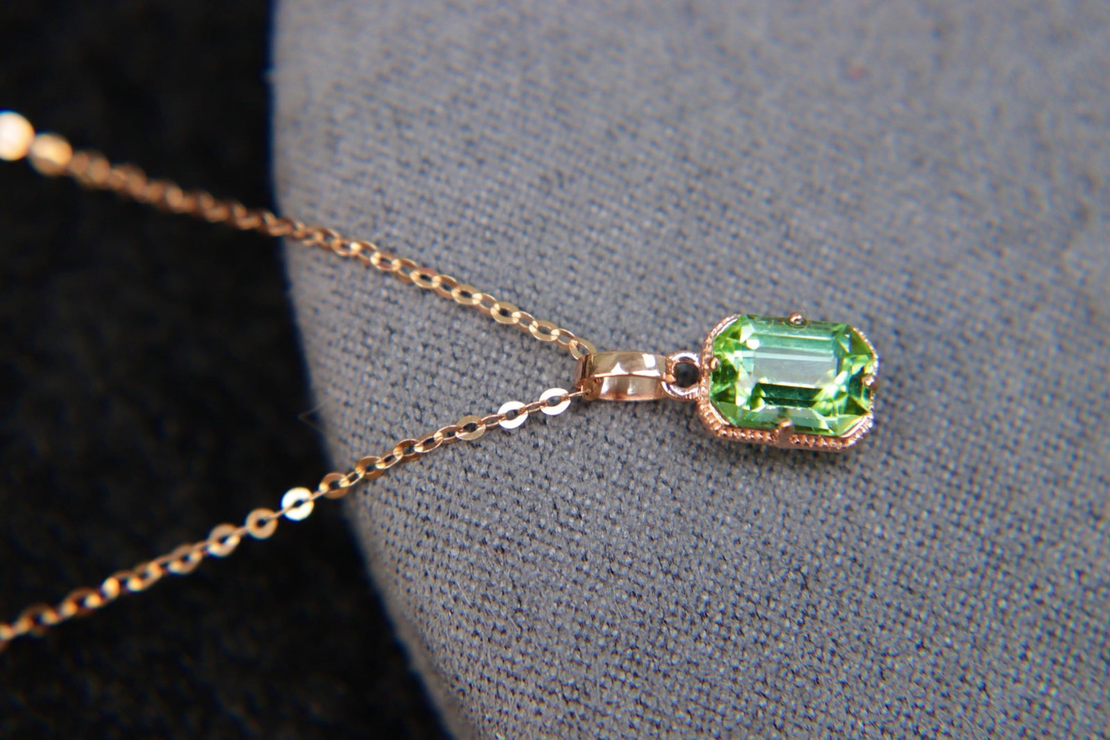 18K Gold Natural Tourmaline Pendant - 7