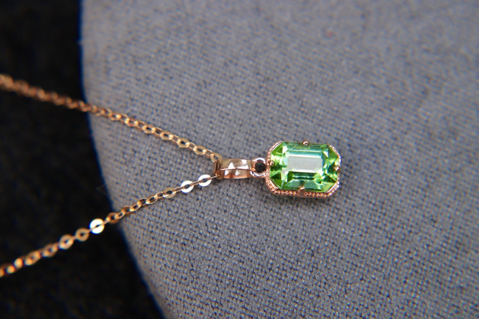 18K Gold Natural Tourmaline Pendant - 8