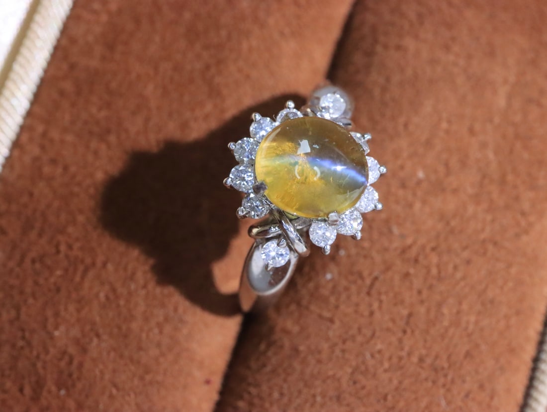 Platinum Chrysoberyl Cat's Eye Ring - 5