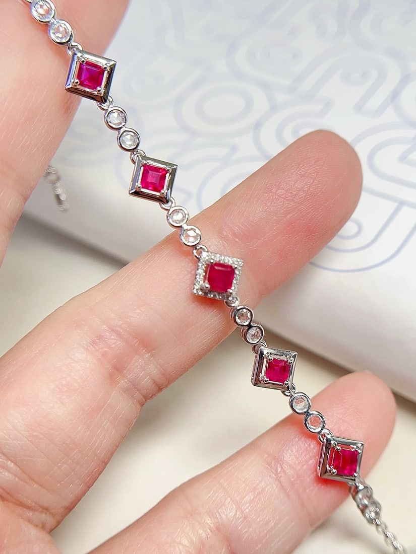 18K Gold Ruby Bracelet - 3