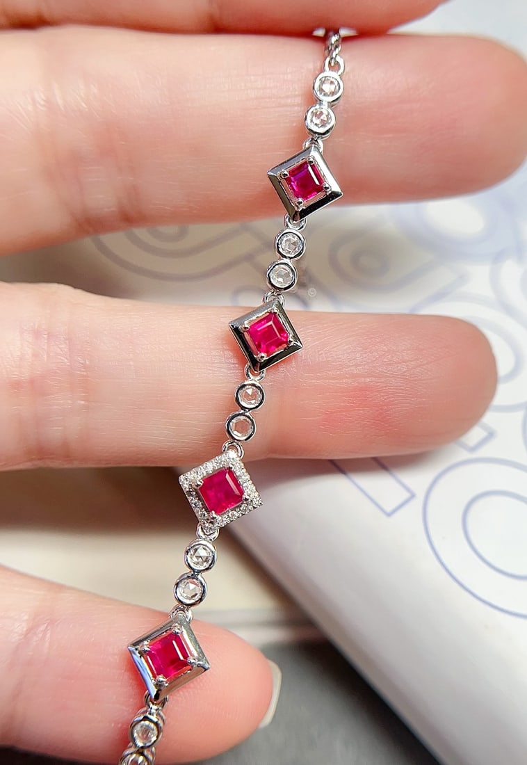 18K Gold Ruby Bracelet - 4
