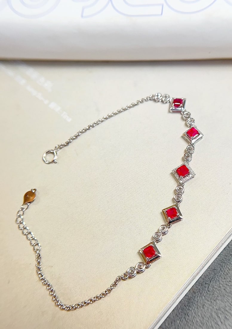 18K Gold Ruby Bracelet - 6