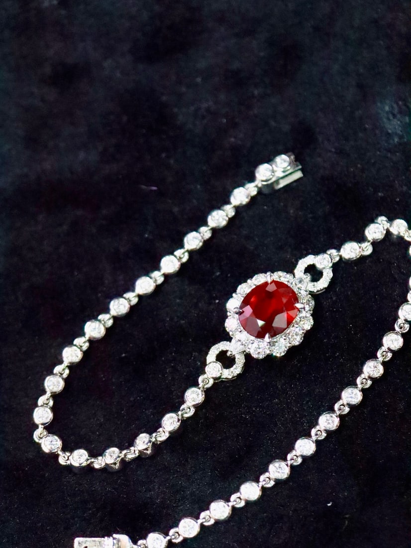 Platinum Natural Ruby Bracelet - 3