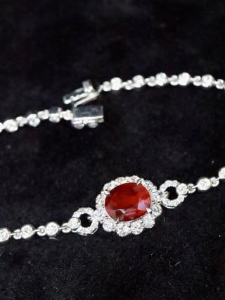 Platinum Natural Ruby Bracelet - 6