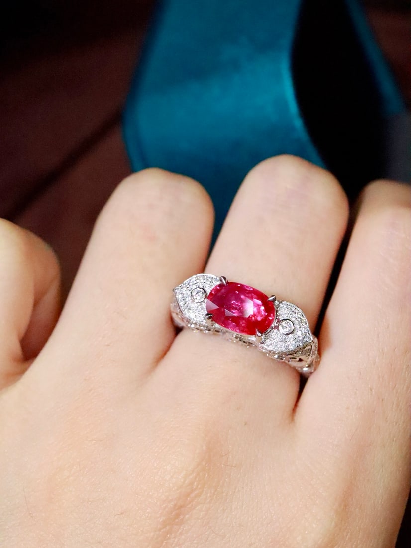 Platinum Unheated Ruby Ring - 4
