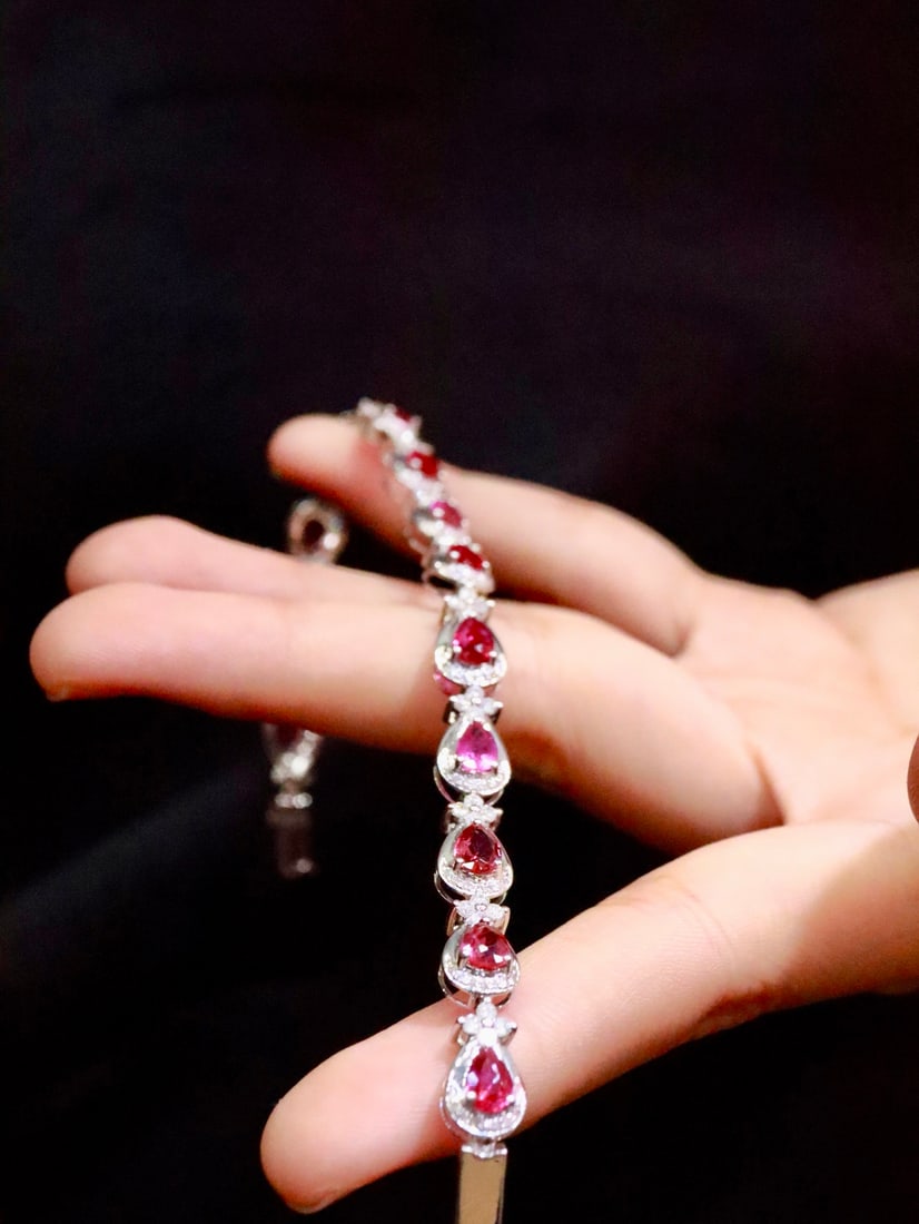 18K Gold Unheated Ruby Bracelet - 3