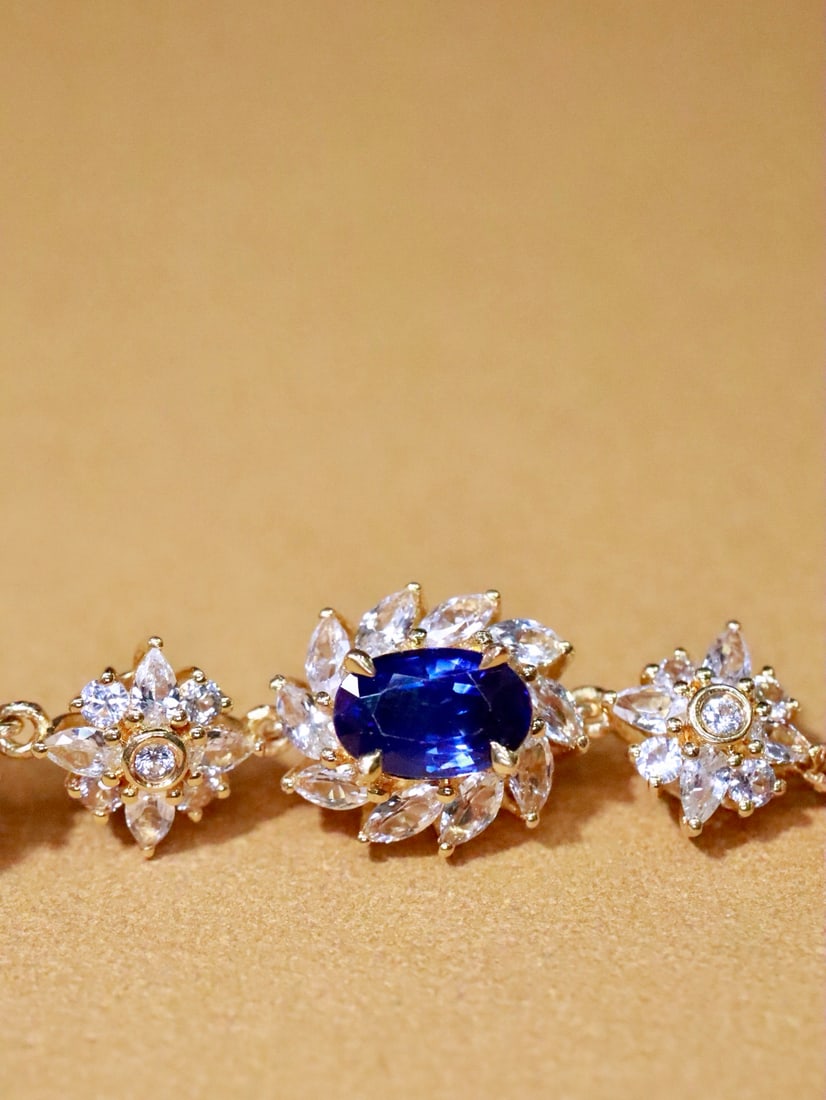 18K Gold Sapphire Bracelet - 4