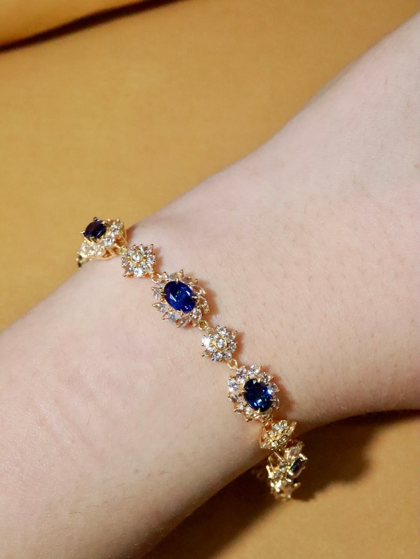 18K Gold Sapphire Bracelet - 6