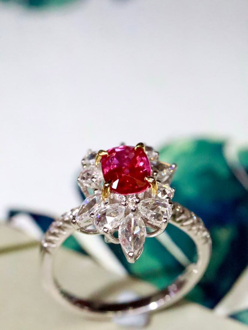 18K Gold Natural Unheated Ruby Ring - 6