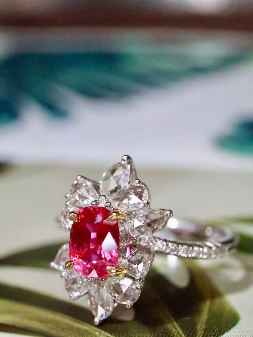 18K Gold Natural Unheated Ruby Ring - 7