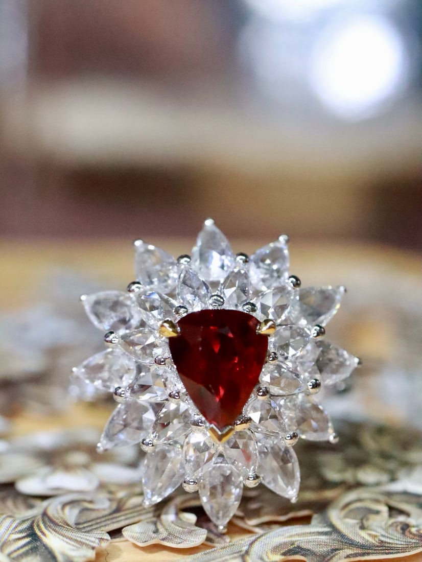 18K Gold Natural Unheated Ruby Ring - 3