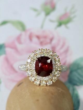 18K Gold Natural Ruby Ring - 3