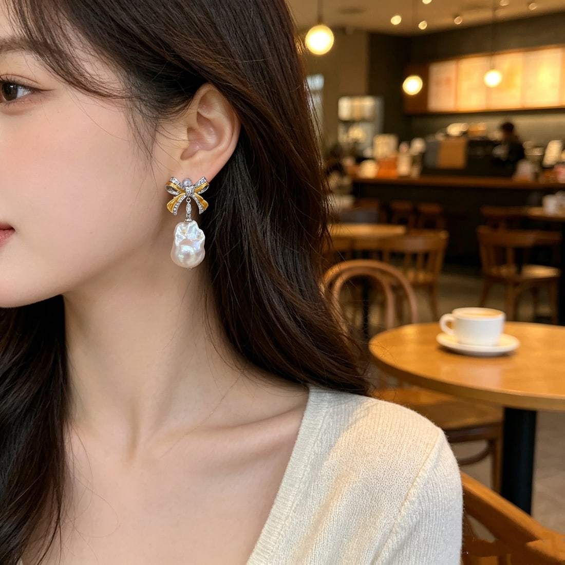 Natural Baroque Pearl Earrings - 7