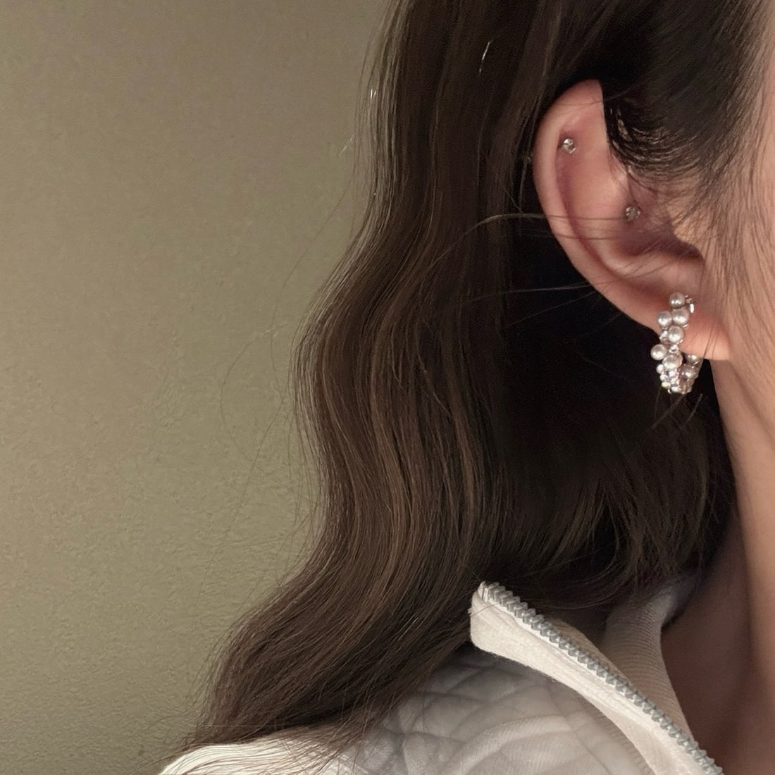 Zircon Freshwater Pearl Earrings - 6