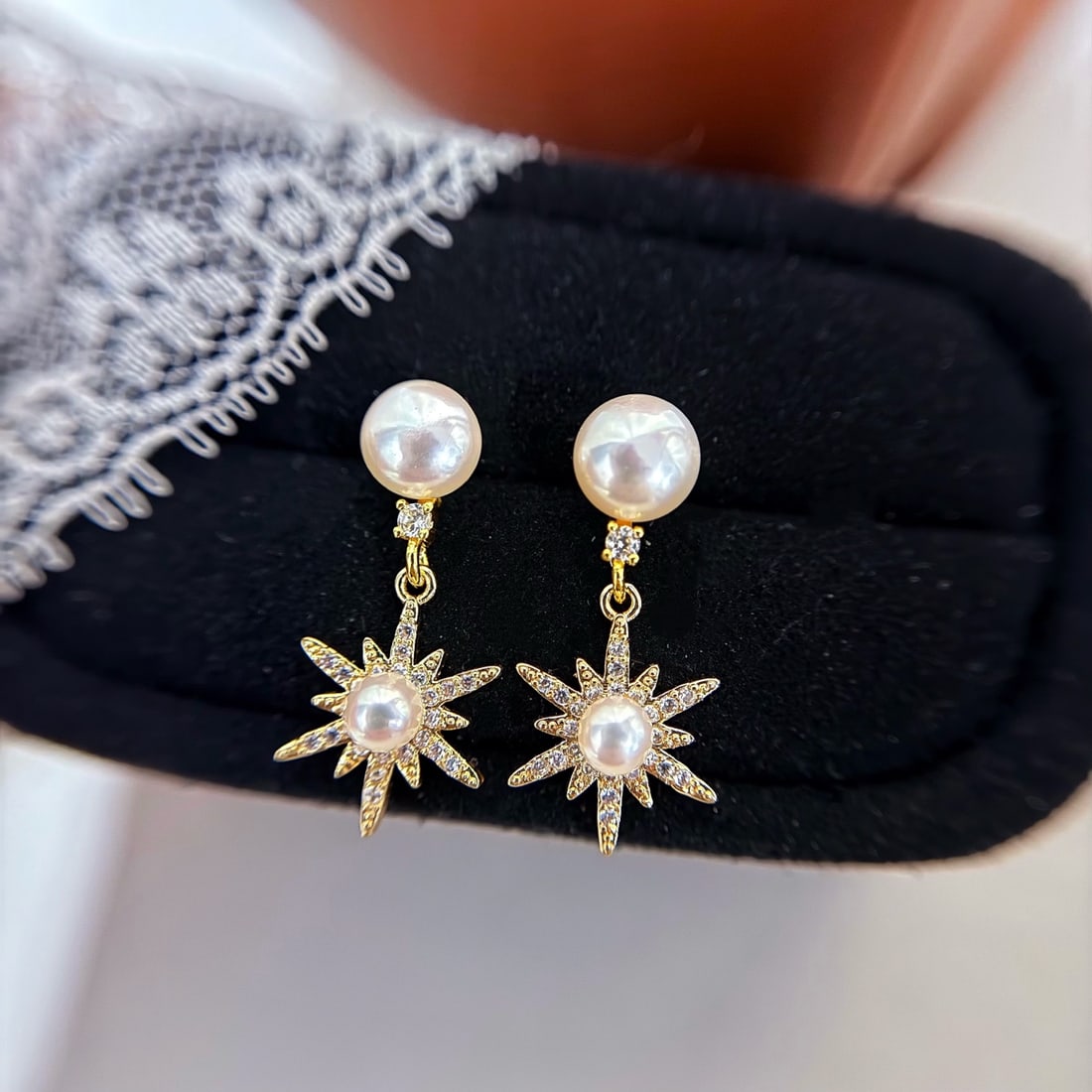 Natural Pearl Earrings - 2