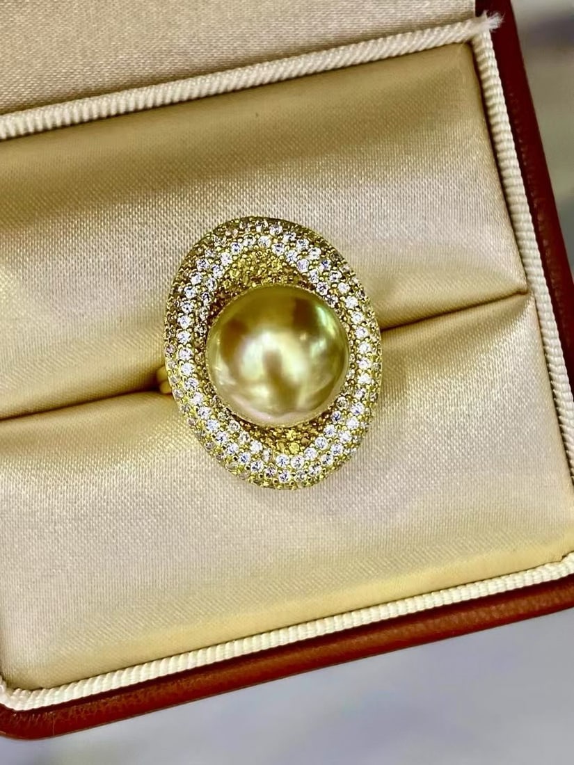 Gold Natural South Sea Pearl Ring - 3