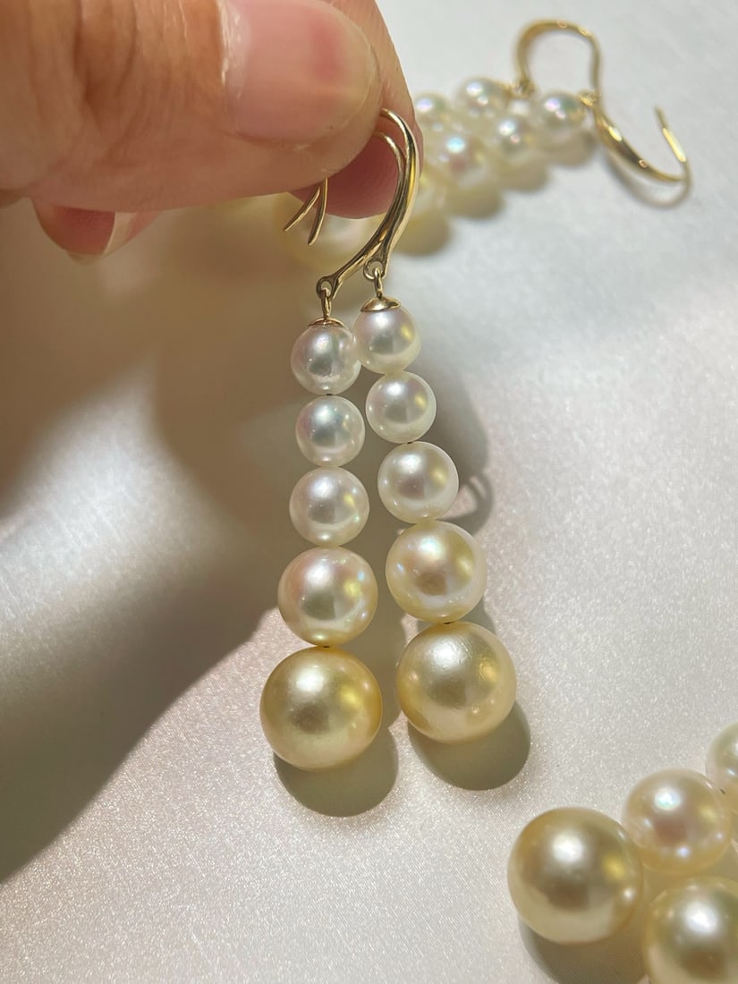 18K Gold Akoya Pearl Earrings - 4