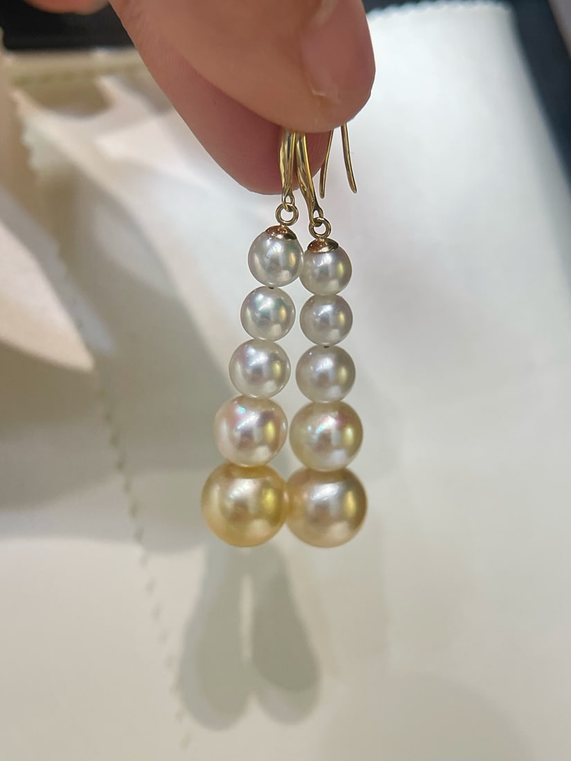 18K Gold Akoya Pearl Earrings - 5