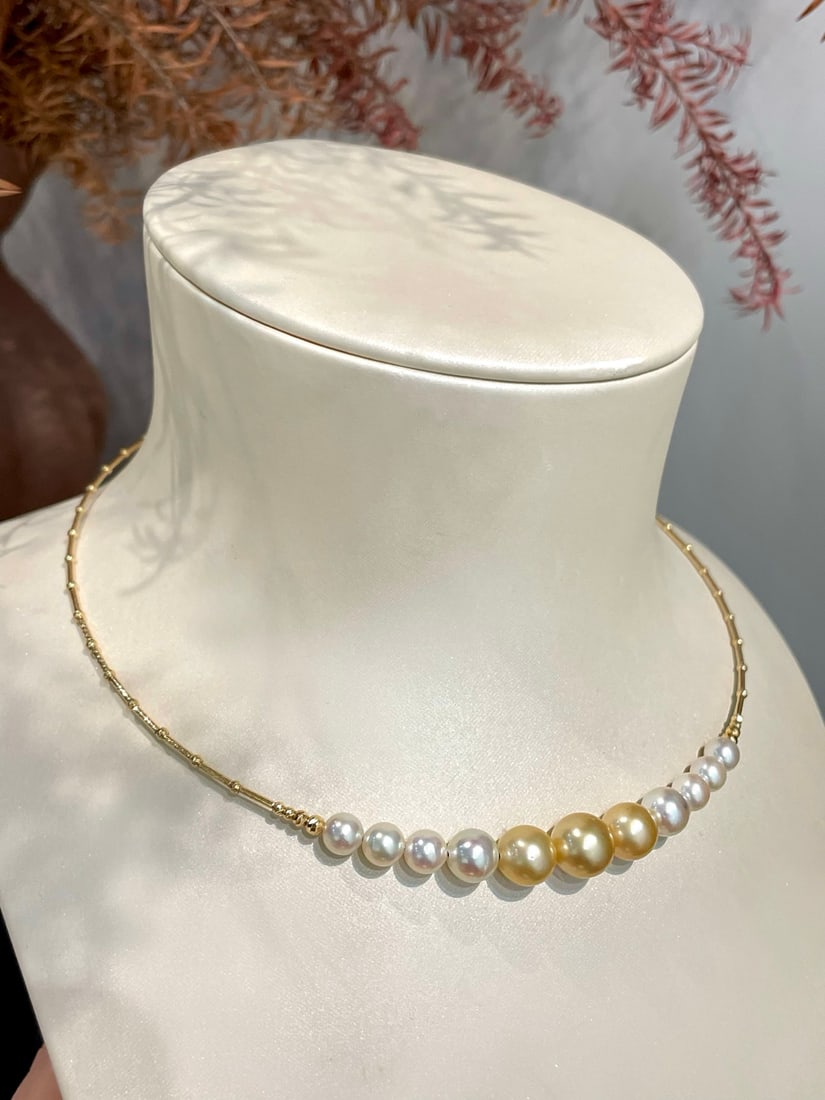 18K Gold Seawater Pearl Necklace - 2