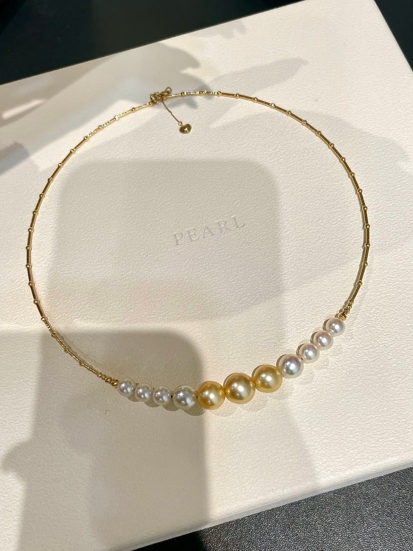 18K Gold Seawater Pearl Necklace - 3