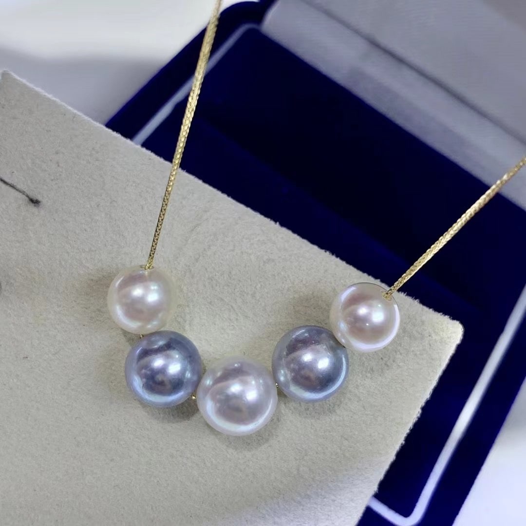 18K Gold High Luster Akoya Pearl Necklace - 2