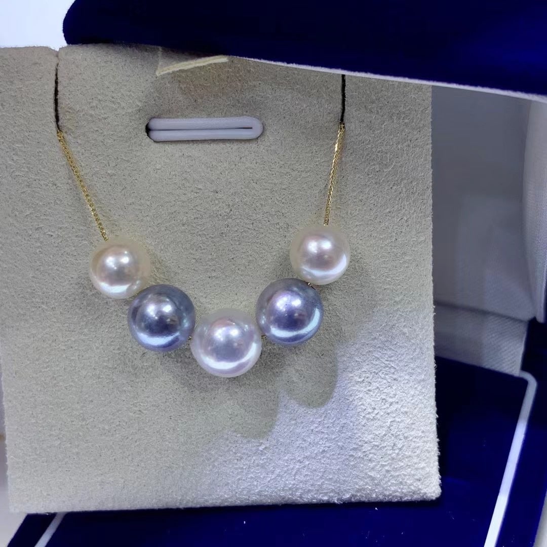 18K Gold High Luster Akoya Pearl Necklace - 3