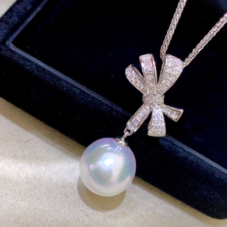925 Silver Natural Pearl Earring and Pendant Set - 3