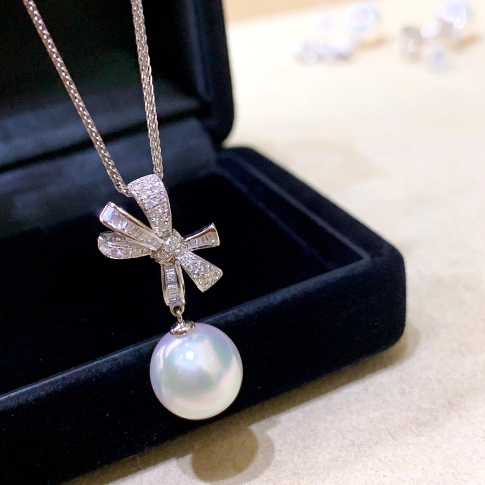 925 Silver Natural Pearl Earring and Pendant Set - 4