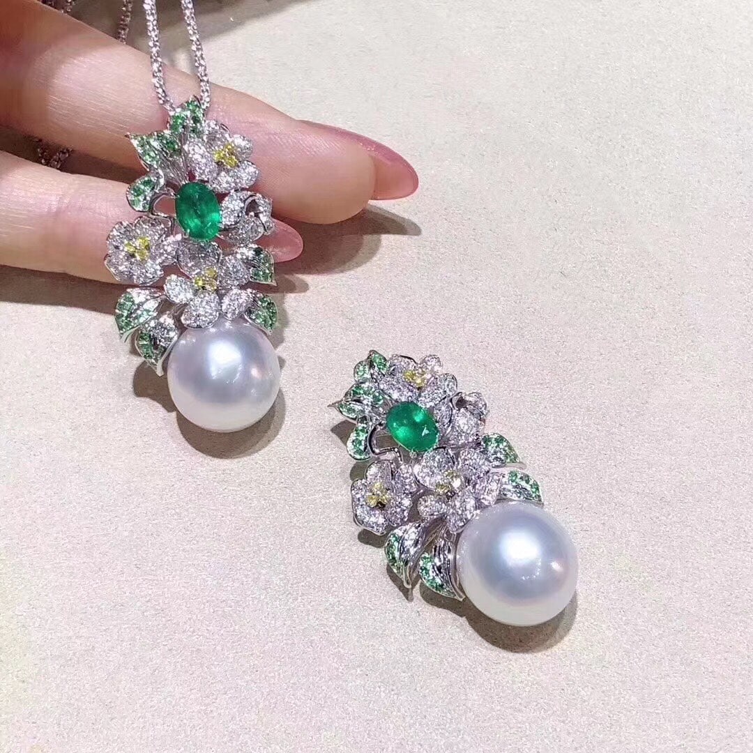 Sterling Silver Natural Pearl Earring Set - 4