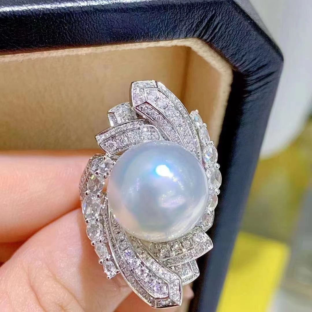 S925 Silver Pearl Ring - 5