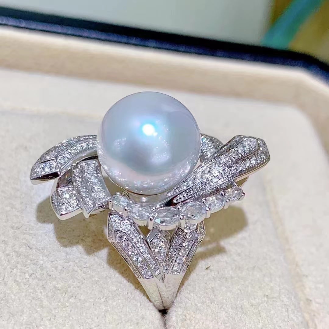 S925 Silver Pearl Ring - 6