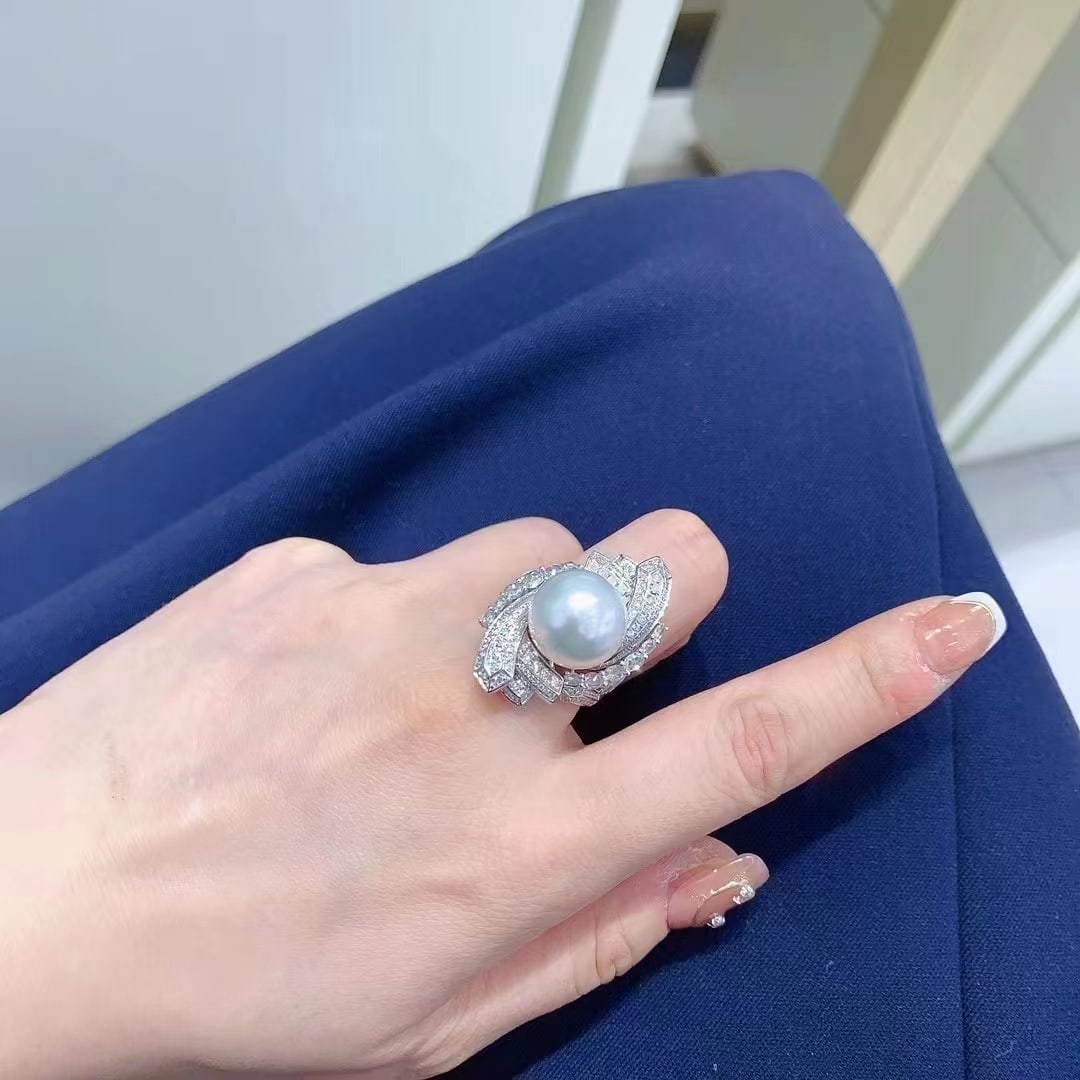 S925 Silver Pearl Ring - 7