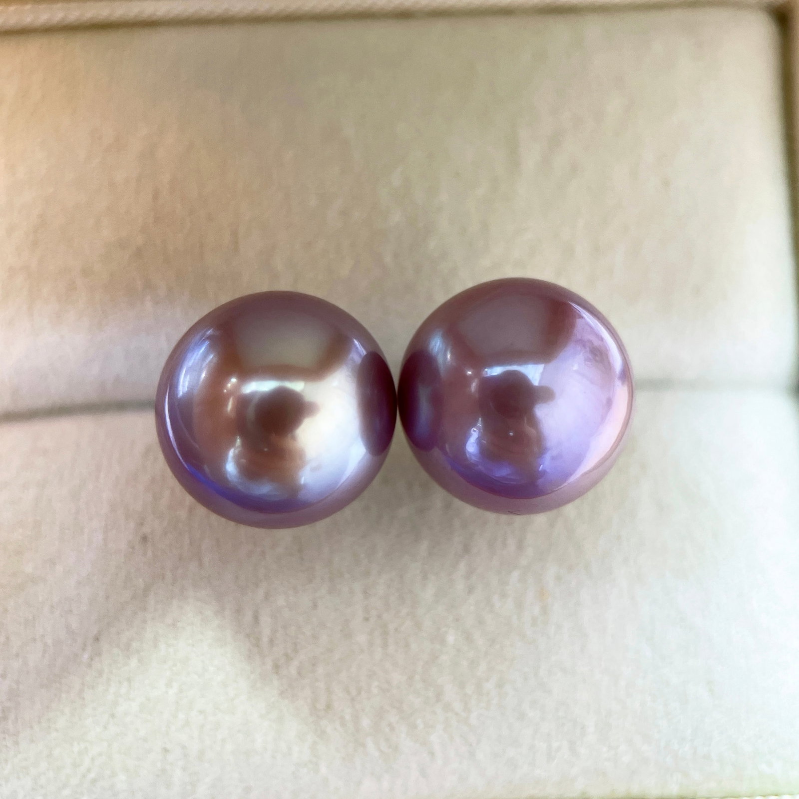 Natural Purple Edison Pearl Earrings - 2