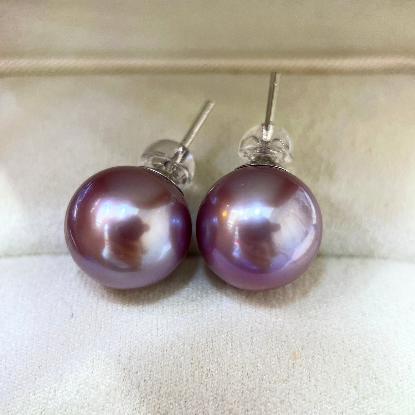 Natural Purple Edison Pearl Earrings - 8