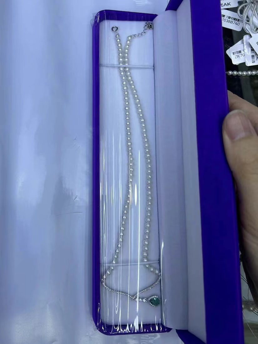 S925 Silver Pearl Necklace - 5