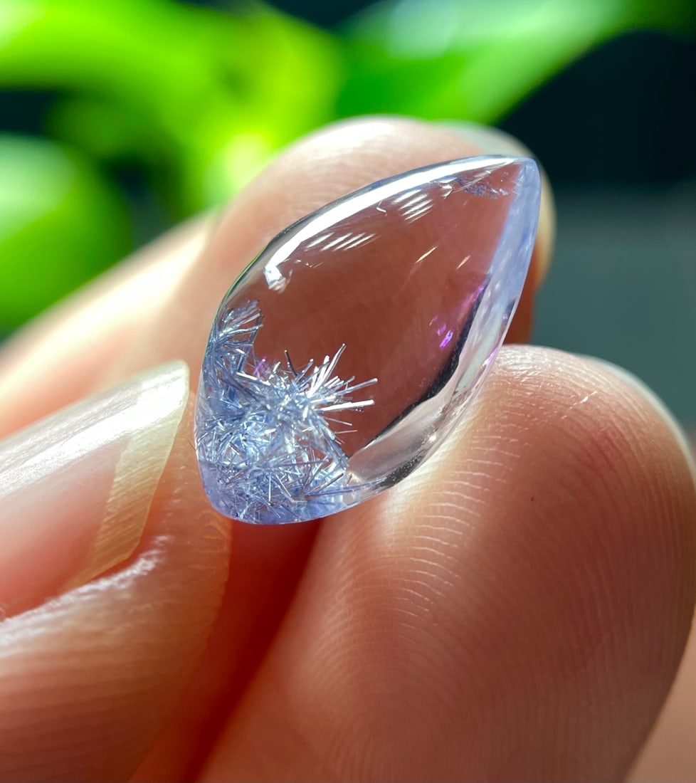 Natural blue rutilated quartz pendant - 2