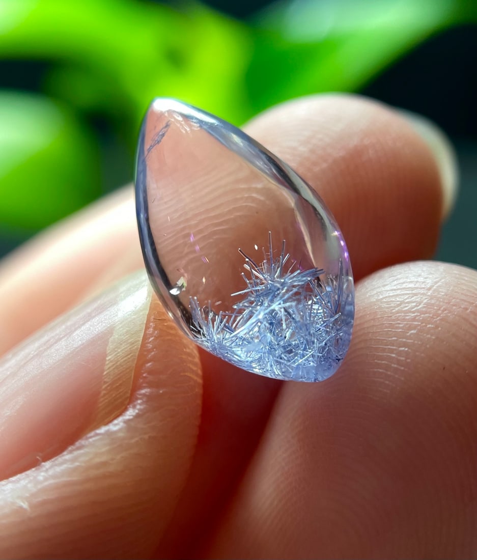Natural blue rutilated quartz pendant - 3