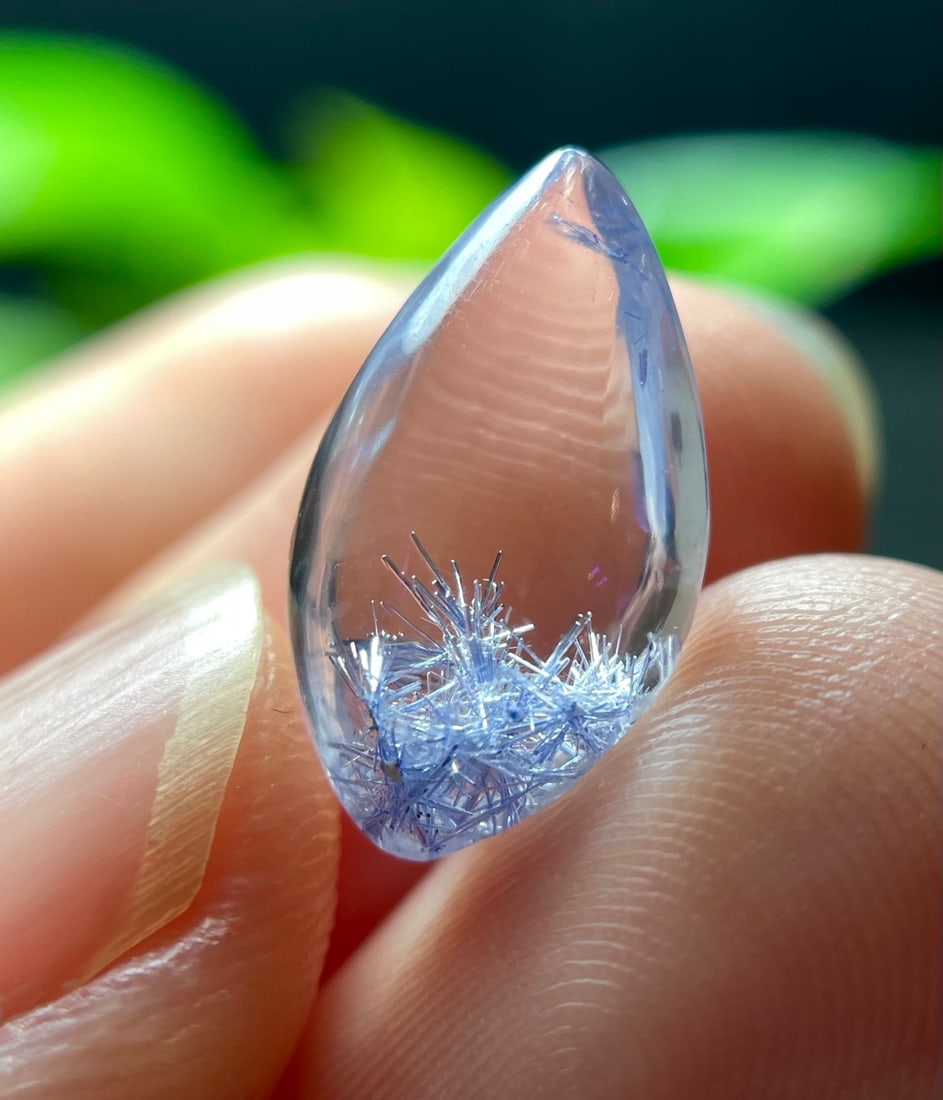 Natural blue rutilated quartz pendant - 5