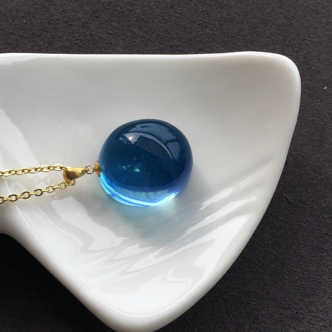 18K Gold Aquamarine Pendant - 6