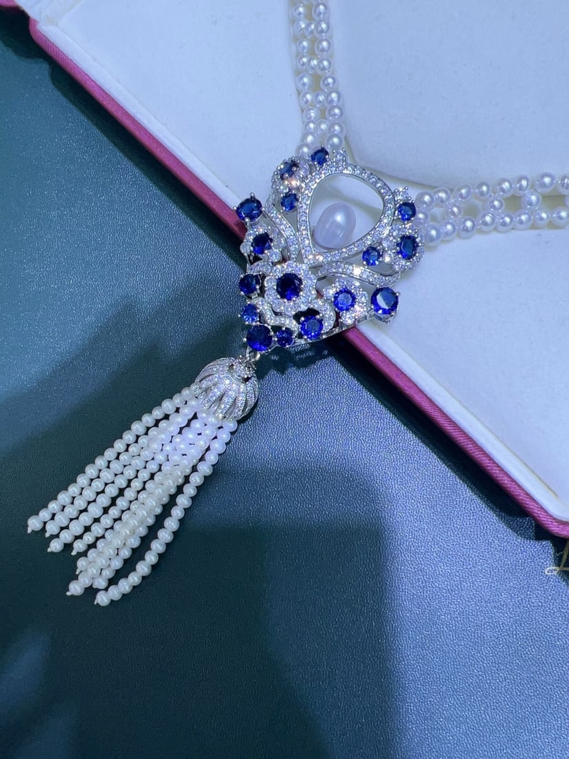Natural White Pearl Necklace - 4