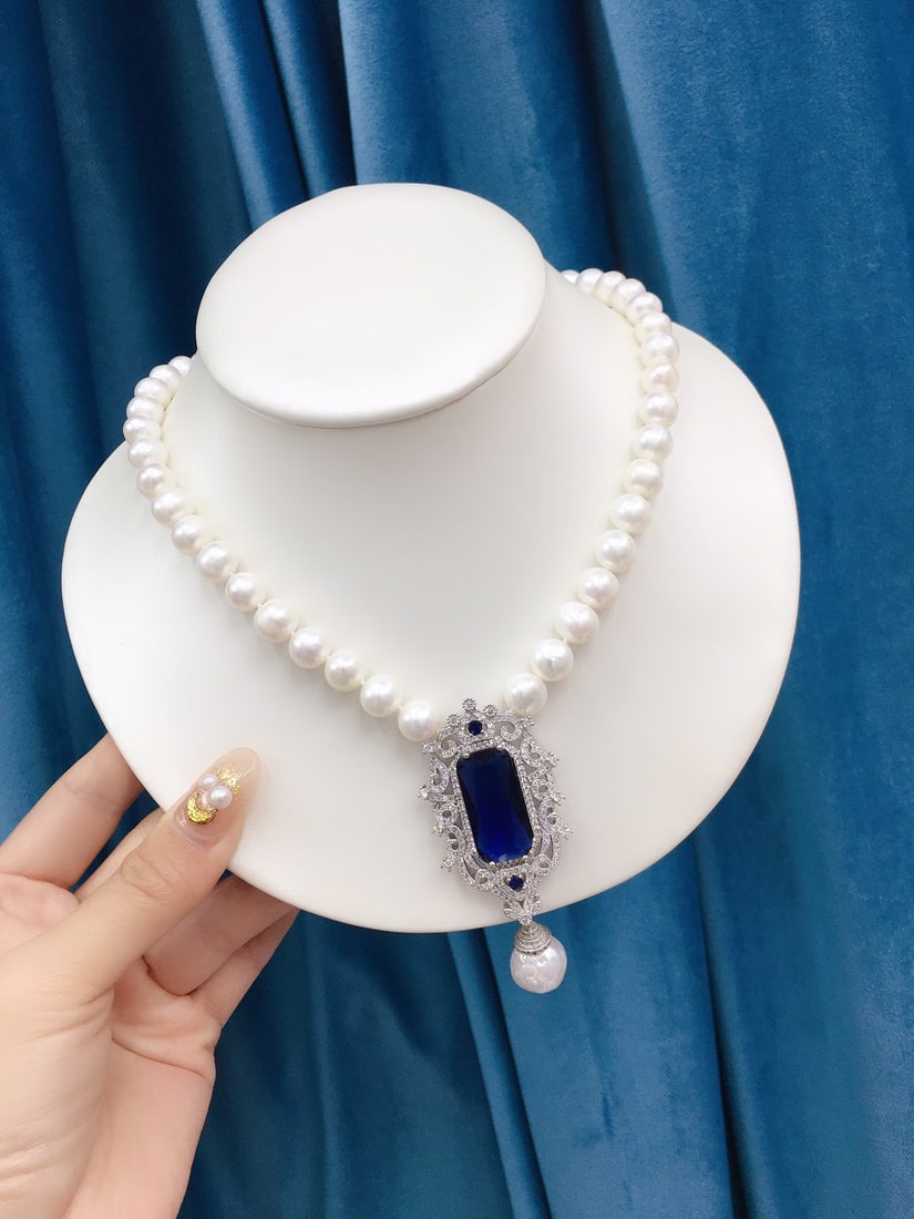 Natural White Pearl Necklace - 6