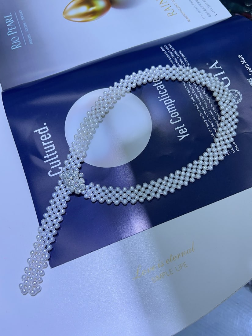 Natural White Pearl Necklace - 3