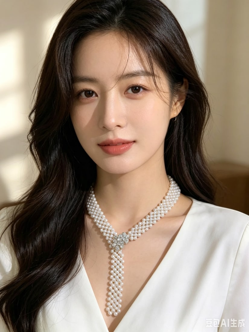 Natural White Pearl Necklace - 7
