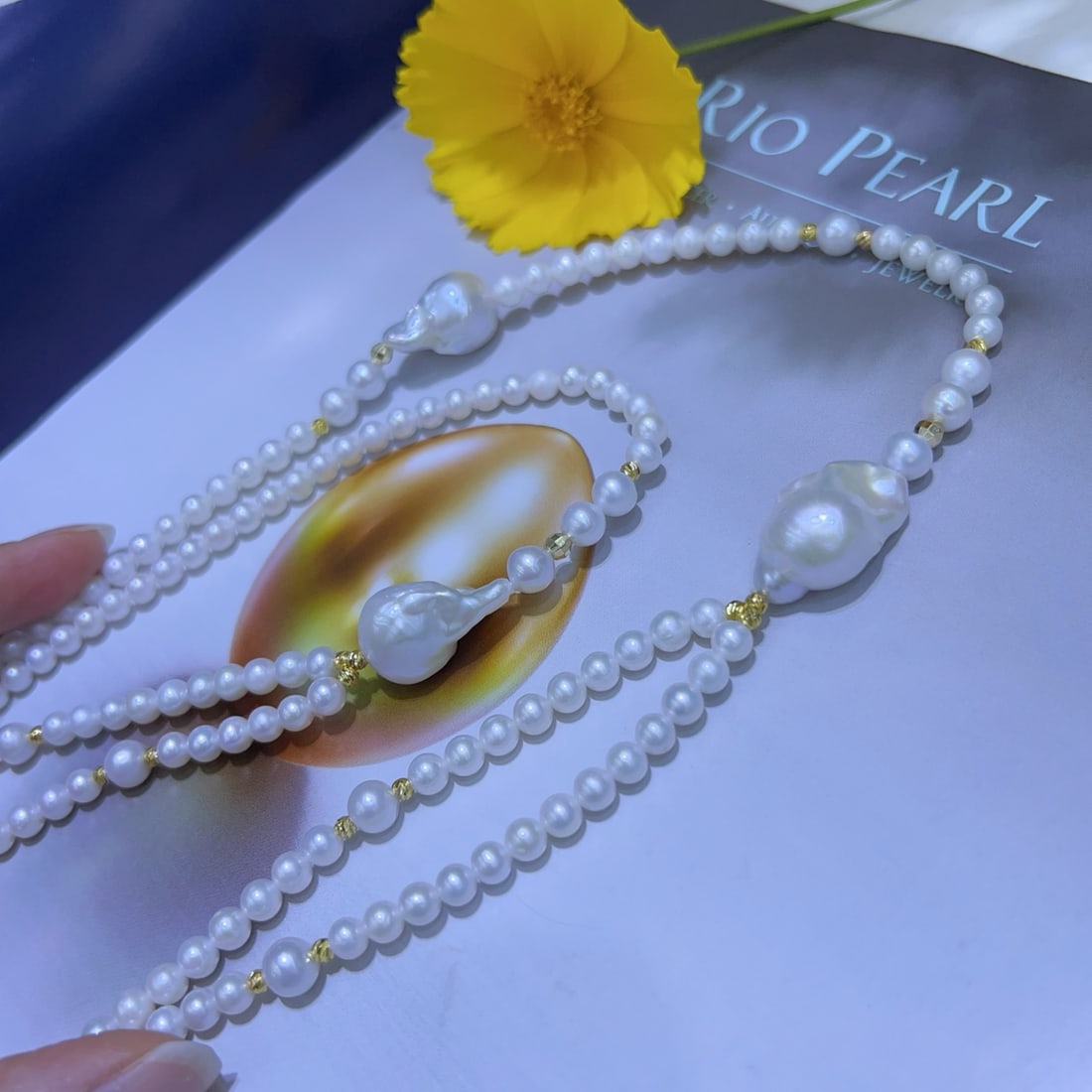 Natural Freshwater Pearl Long Necklace - 5