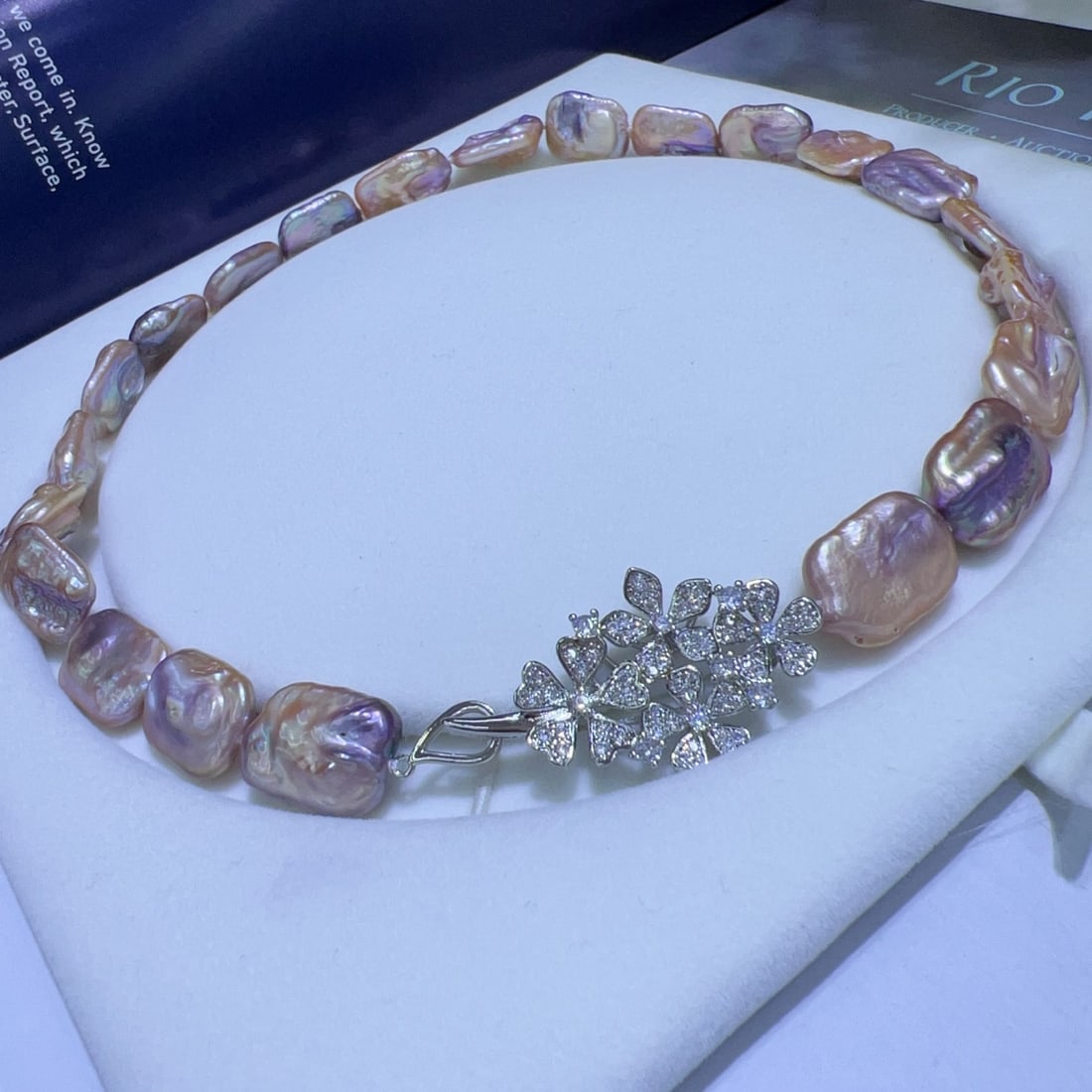 Natural Purple Baroque Pearl Necklace - 4