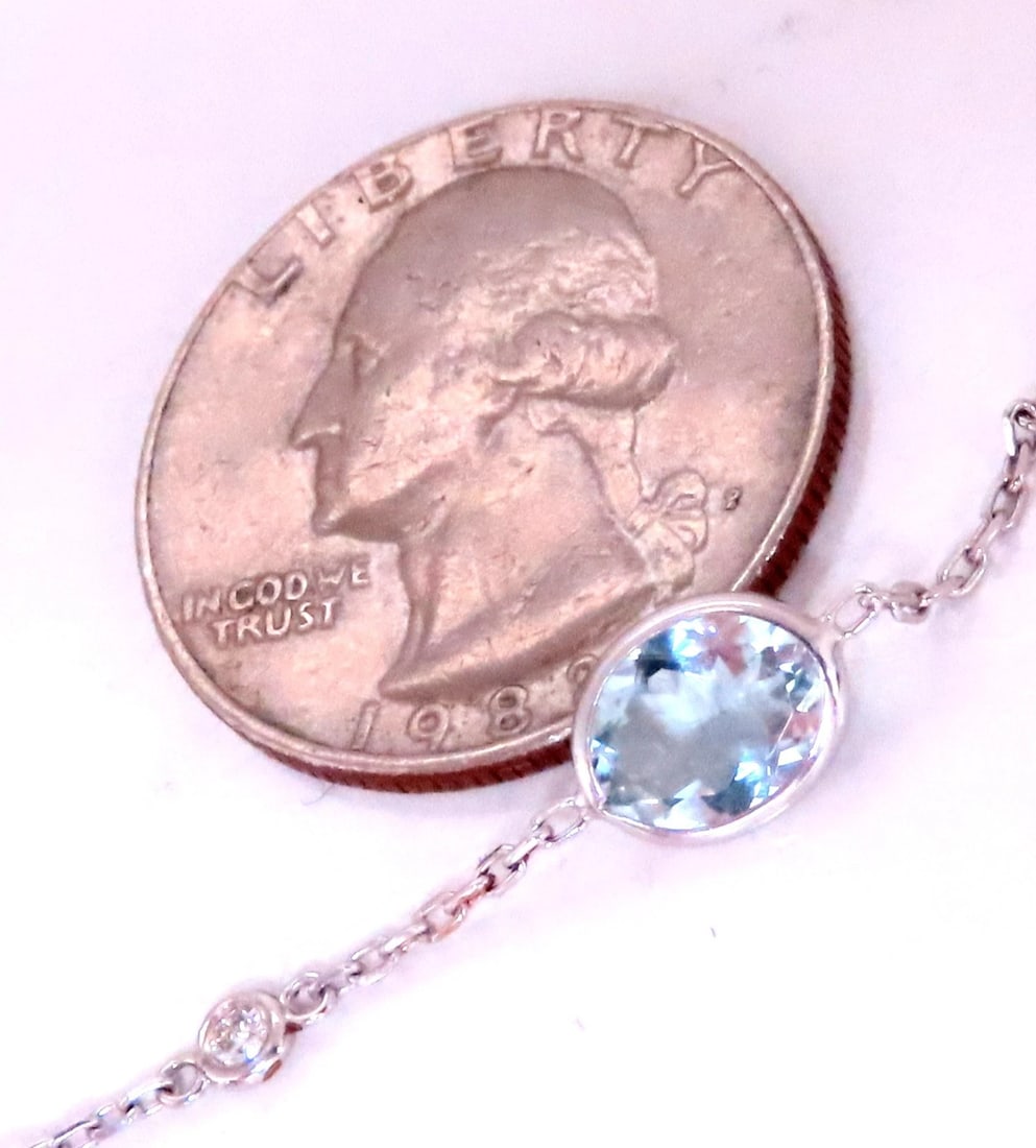 40ct Natural Aquamarine Diamond Yard Necklace 54115 - 6